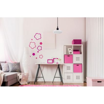 LED Hanglamp aan draad ALBENE 1xE27/18W/230V zwart
