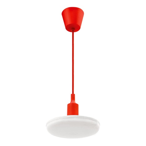 LED Hanglamp aan draad ALBENE ECO 1xE27/24W/230V rood