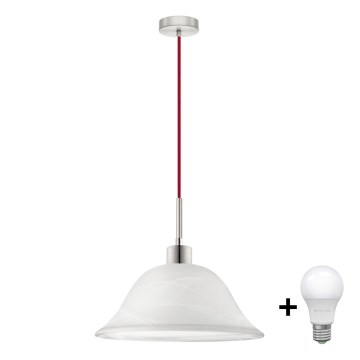 LED Hanglamp aan een koord 1xE27/60W/230V wit