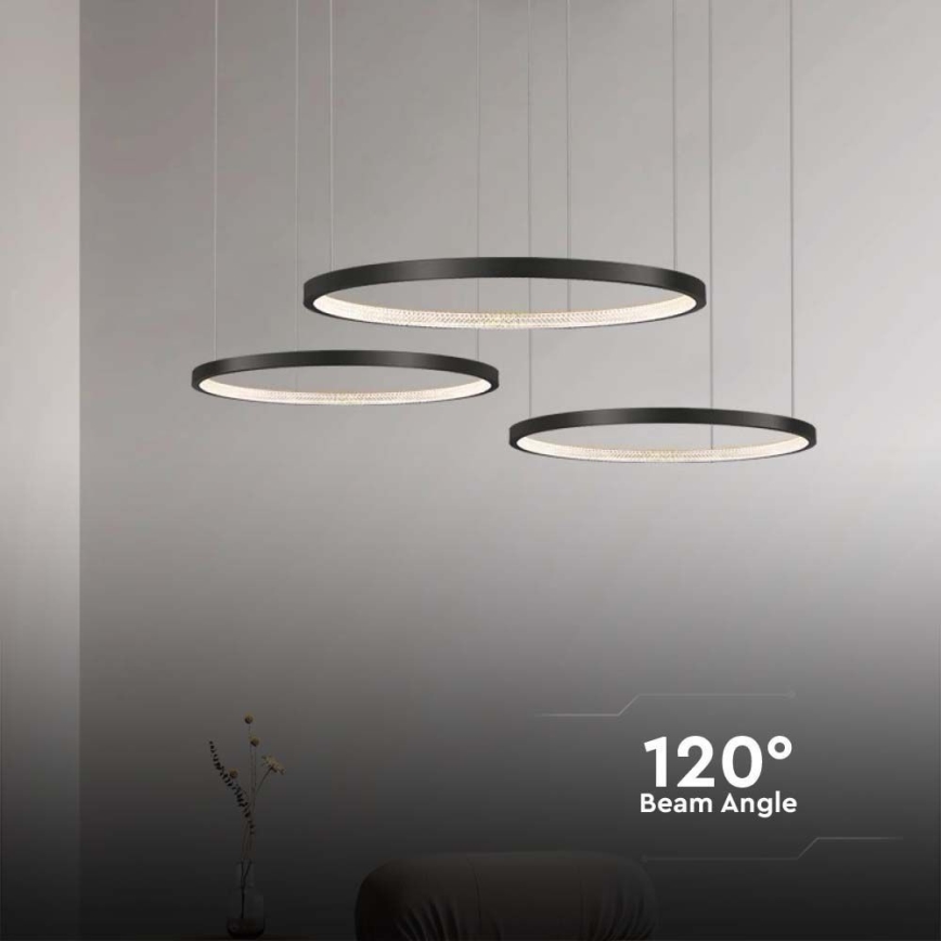LED Hanglamp aan een koord 3xLED/19W/230V 4000K zwart