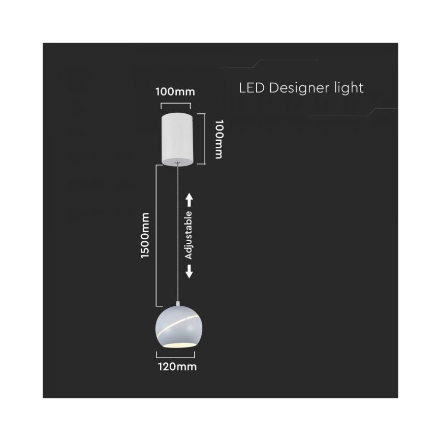 LED Hanglamp aan een koord aanraken LED/8,5W/230V 3000K wit