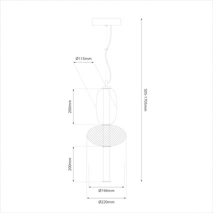 LED Hanglamp aan een koord ARAME LED/23W/230V diameter 22 cm zwart
