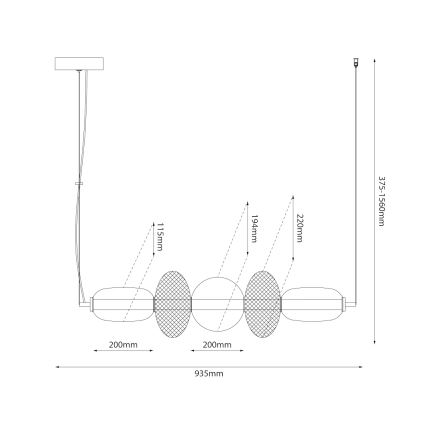 LED Hanglamp aan een koord ARAME LED/32W/230V zwart