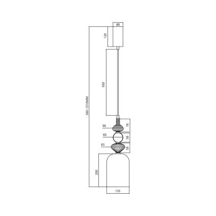 LED Hanglamp aan een koord ARTE LED/12W/230V diameter 13 cm zwart