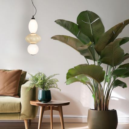 LED Hanglamp aan een koord ASCOLI LED/18W/230V diameter 20 cm beige