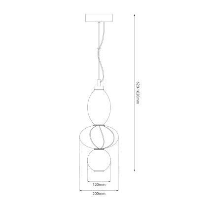 LED Hanglamp aan een koord ASCOLI LED/18W/230V diameter 20 cm beige
