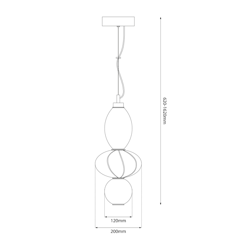 LED Hanglamp aan een koord ASCOLI LED/18W/230V diameter 20 cm beige