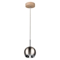 LED Hanglamp aan een koord BALL WOOD 1xGU10/5W/230V mat eiken