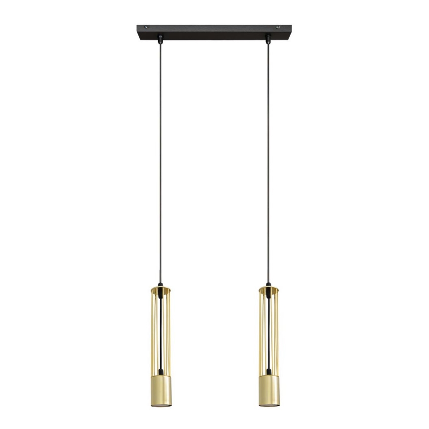 LED Hanglamp aan een koord BARS 2xGU10/4,8W/230V goud/zwart
