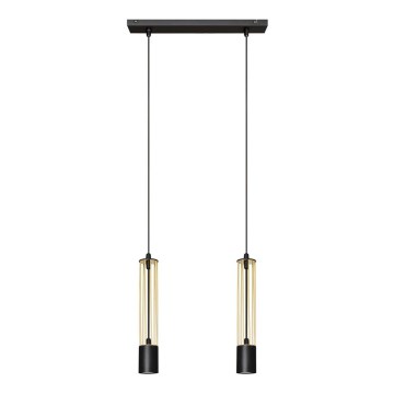 LED Hanglamp aan een koord BARS 2xGU10/4,8W/230V zwart/gouden