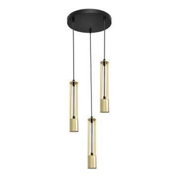 LED Hanglamp aan een koord BARS 3xGU10/4,8W/230V gouden/zwart
