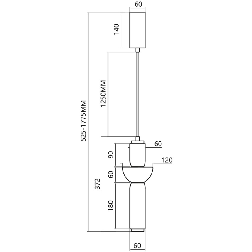 LED Hanglamp aan een koord CAMPO LED/19W/230V