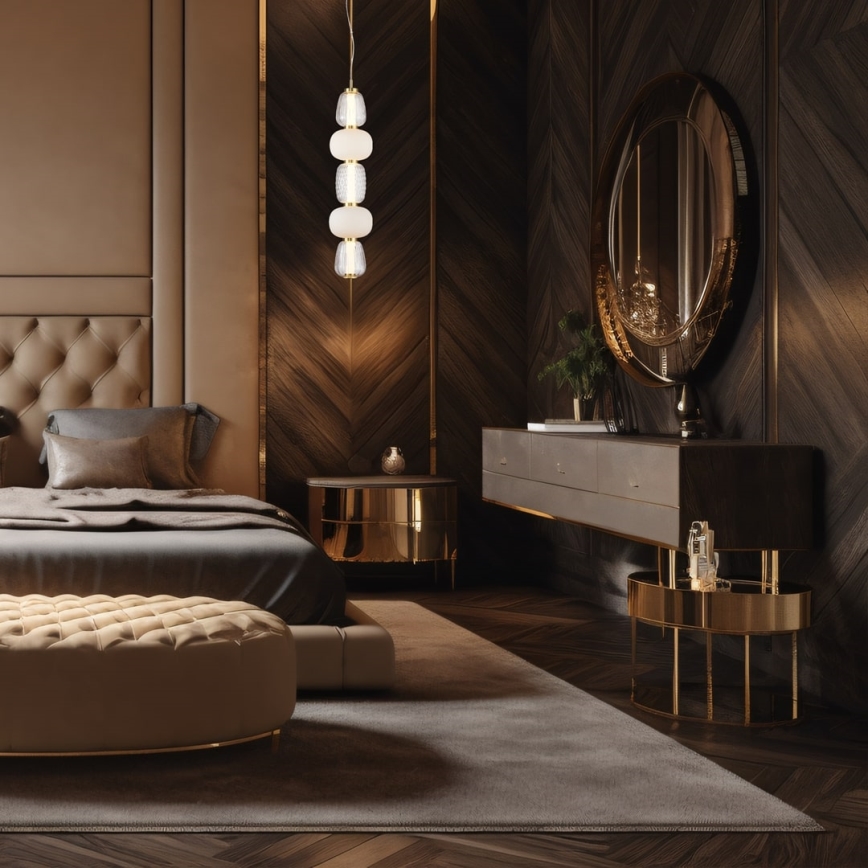 LED Hanglamp aan een koord CARO LED/40W/230V goud