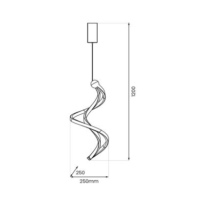LED Hanglamp aan een koord COLIA LED/19W/230V zwart/goud