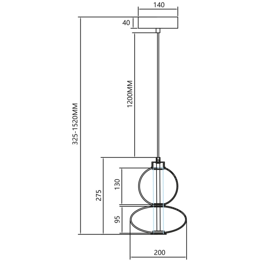 LED Hanglamp aan een koord DAPHNE LED/12W/230V goud