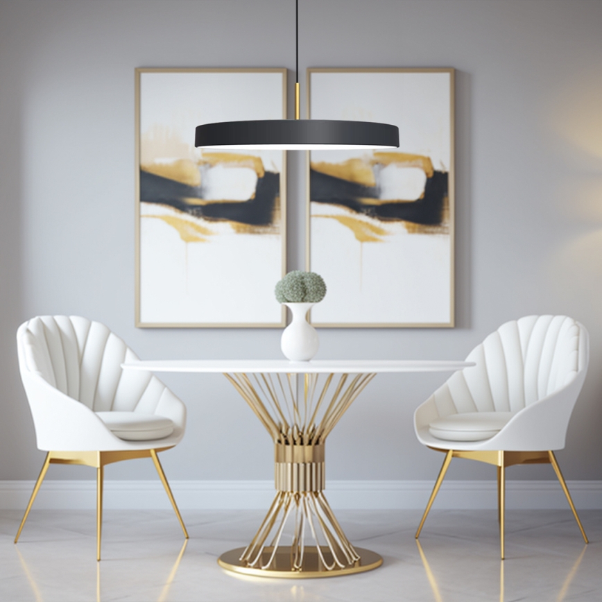 LED Hanglamp aan een koord DISC LED/38W/230V diameter 45 cm zwart