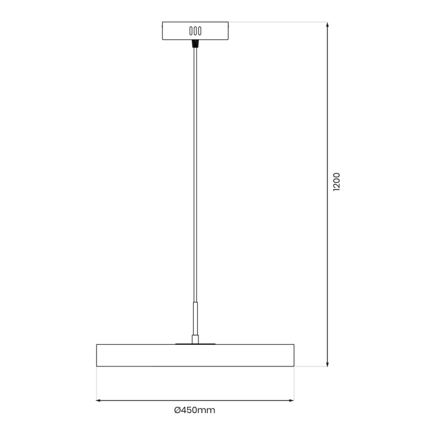 LED Hanglamp aan een koord DISC LED/38W/230V diameter 45 cm zwart