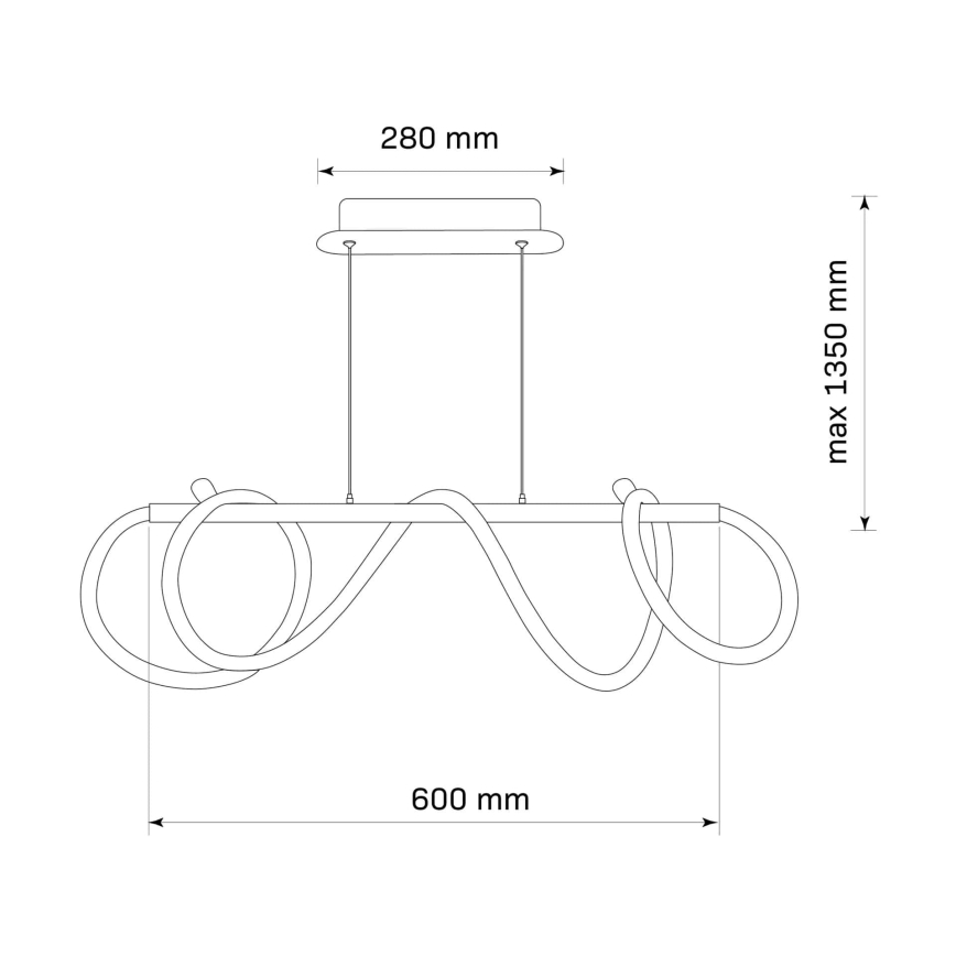 LED Hanglamp aan een koord EMMA LED/38W/230V zwart
