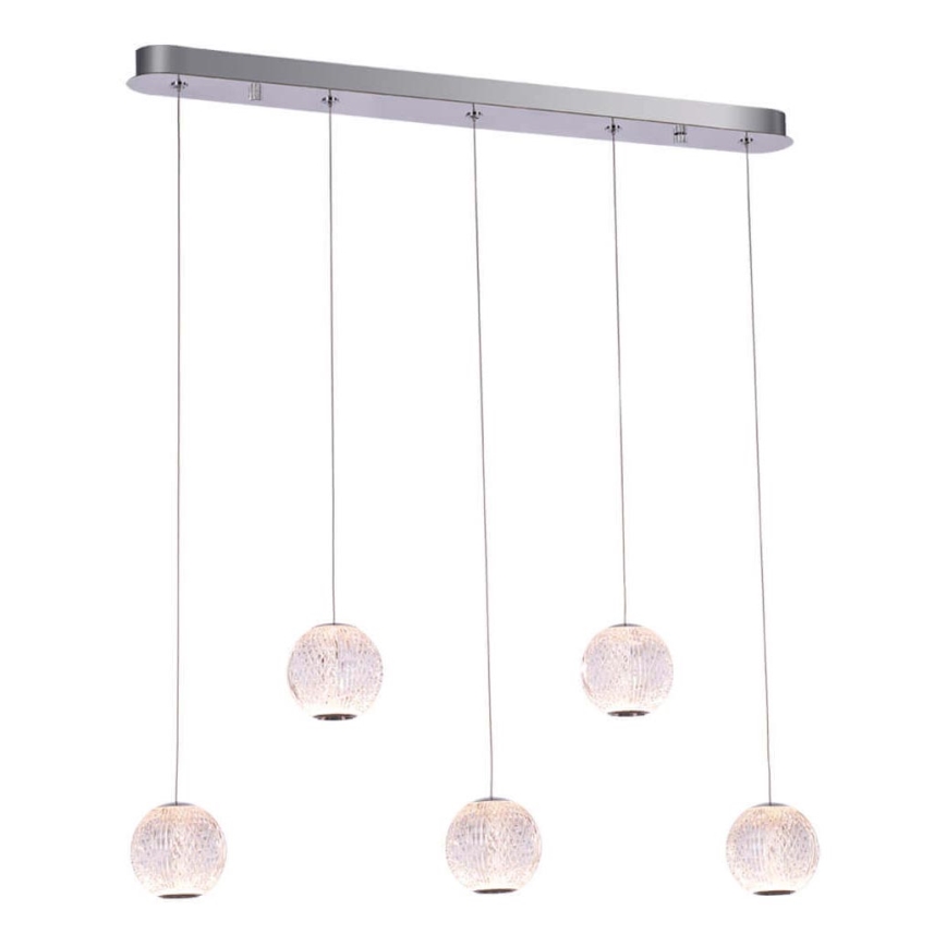 LED Hanglamp aan een koord ESMOND 5xLED/4,8W/230V glanzend chroom