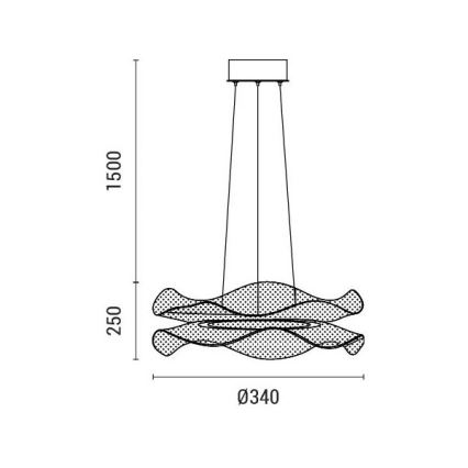 LED Hanglamp aan een koord FIRENZE LED/34W/230V 3000K diameter 34 cm
