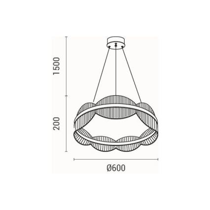 LED Hanglamp aan een koord FIRENZE LED/60W/230V 3000K diameter 60 cm