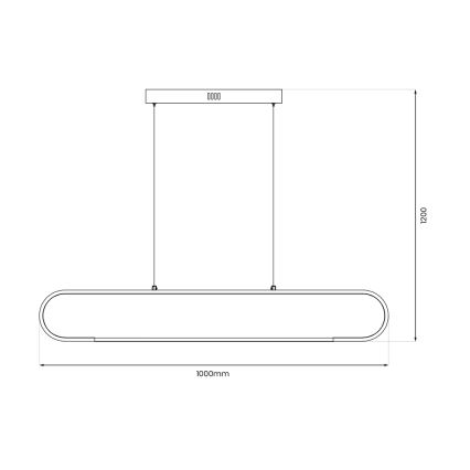 LED Hanglamp aan een koord FRAME LED/42W/230V zwart