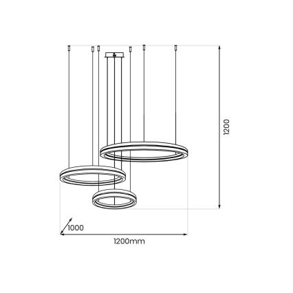 LED Hanglamp aan een koord GRAVITY LED/108W/230V zwart