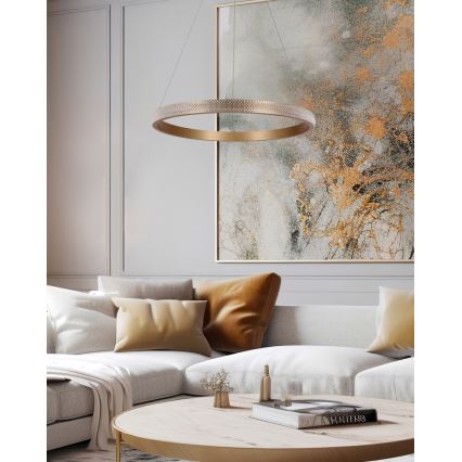 LED Hanglamp aan een koord HASHIM LED/22W/230V diameter 40 cm koper