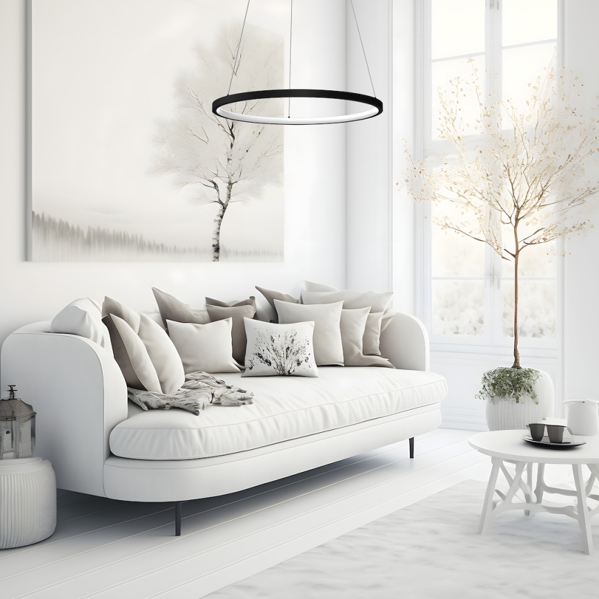LED Hanglamp aan een koord HOOP LED/27W/230V diameter 50 cm 4000K zwart