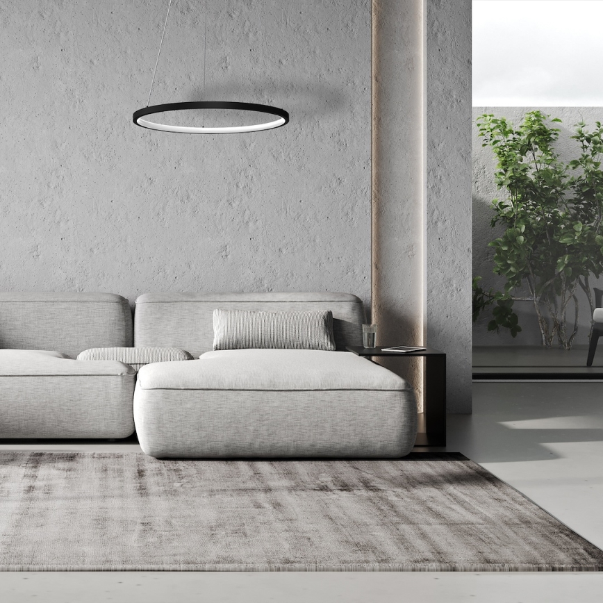 LED Hanglamp aan een koord HOOP LED/27W/230V diameter 50 cm 4000K zwart
