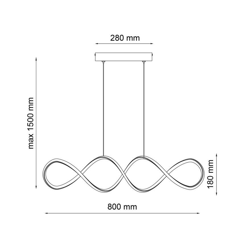LED Hanglamp aan een koord INFINITO LED/34W/230V zwart