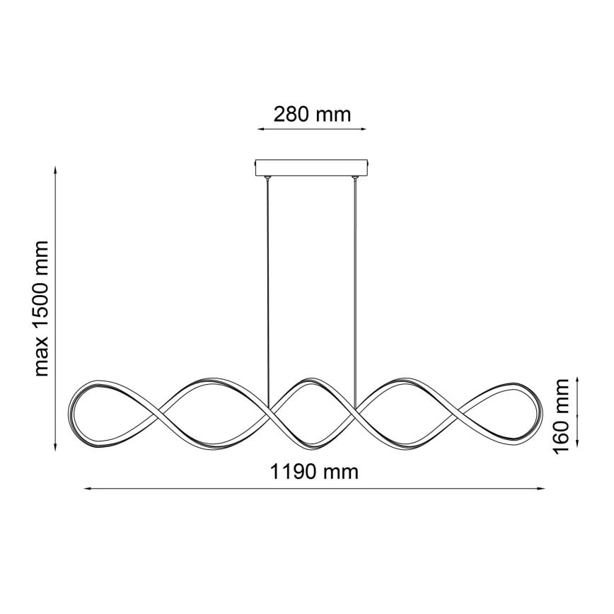 LED Hanglamp aan een koord INFINITO LED/43W/230V zwart