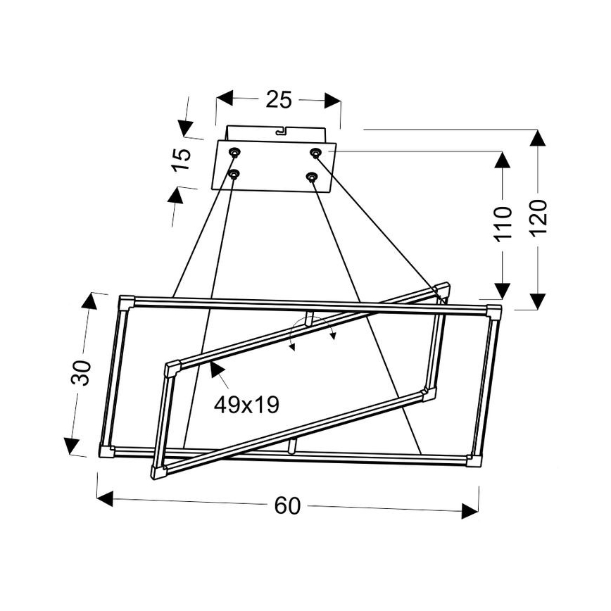 LED Hanglamp aan een koord KSEROS LED/35W/230V