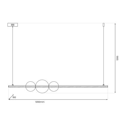 LED Hanglamp aan een koord KUGEL LED/30W/230V zwart