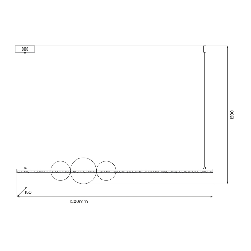 LED Hanglamp aan een koord KUGEL LED/30W/230V zwart