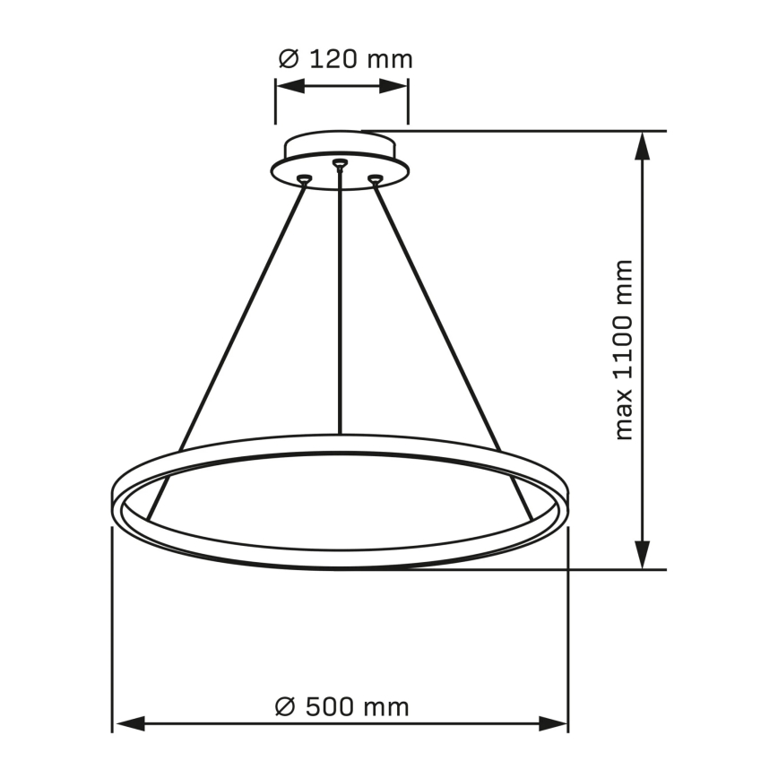 LED Hanglamp aan een koord LEA LED/20W/230V 4000K diameter 50 cm goud