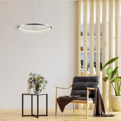 LED Hanglamp aan een koord LEA LED/20W/230V 4000K diameter 50 cm mat chroom