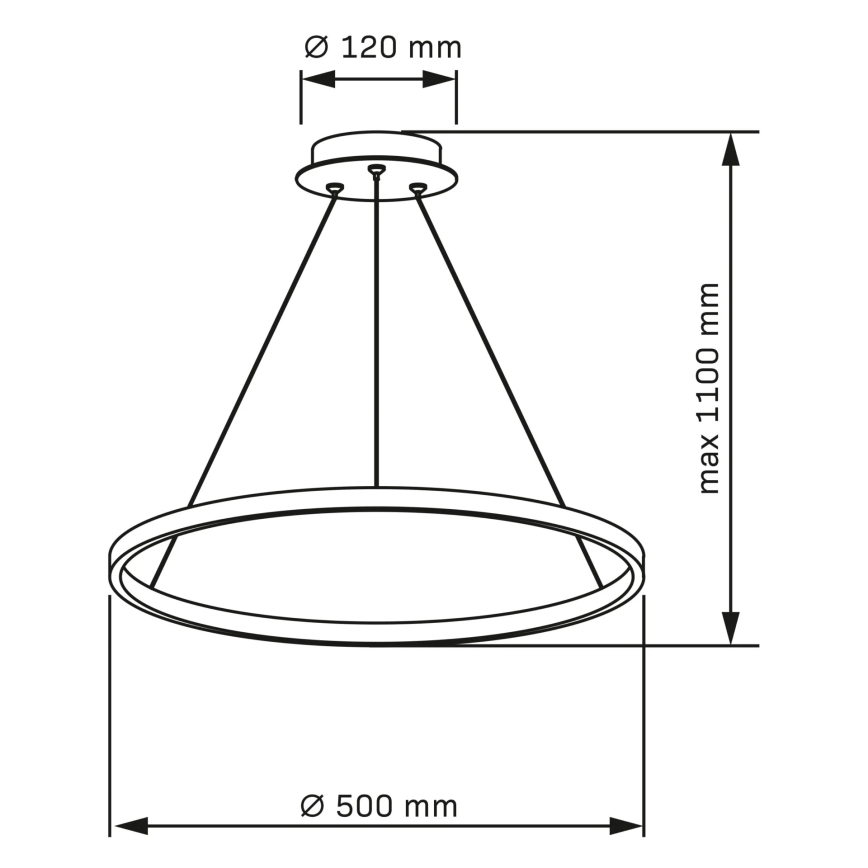 LED Hanglamp aan een koord LEA LED/20W/230V 4000K diameter 50 cm mat chroom