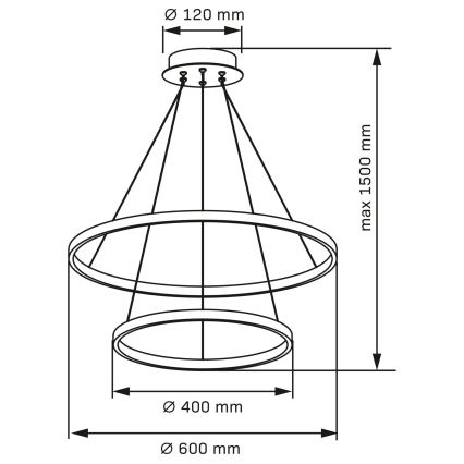 LED Hanglamp aan een koord LEA LED/35W/230V 4000K diameter 60 cm mat chroom