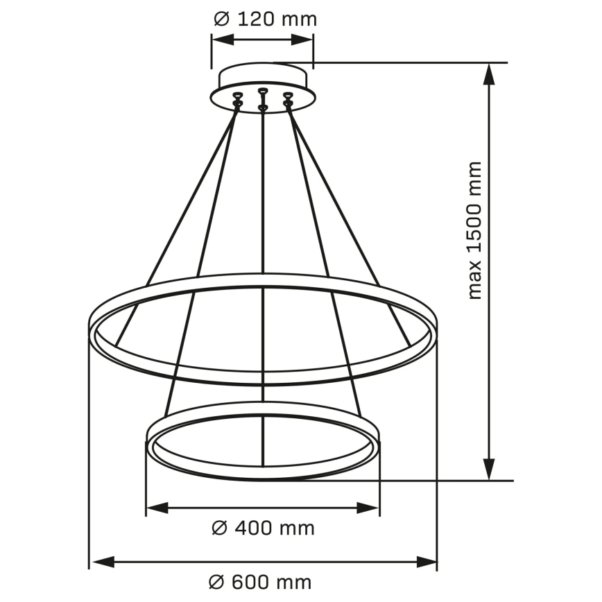 LED Hanglamp aan een koord LEA LED/35W/230V 4000K diameter 60 cm mat chroom