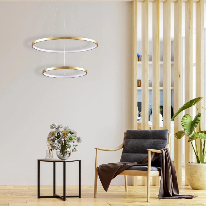 LED Hanglamp aan een koord LEA LED/35W/230V 4000K diameter 60 cm goud