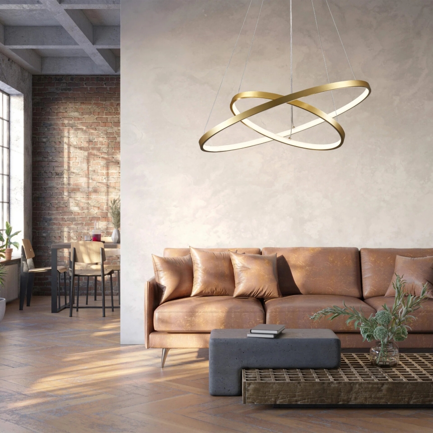LED Hanglamp aan een koord LEA LED/35W/230V 4000K diameter 60 cm goud