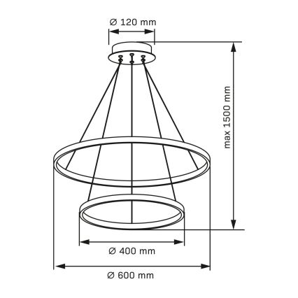 LED Hanglamp aan een koord LEA LED/35W/230V 4000K diameter 60 cm goud
