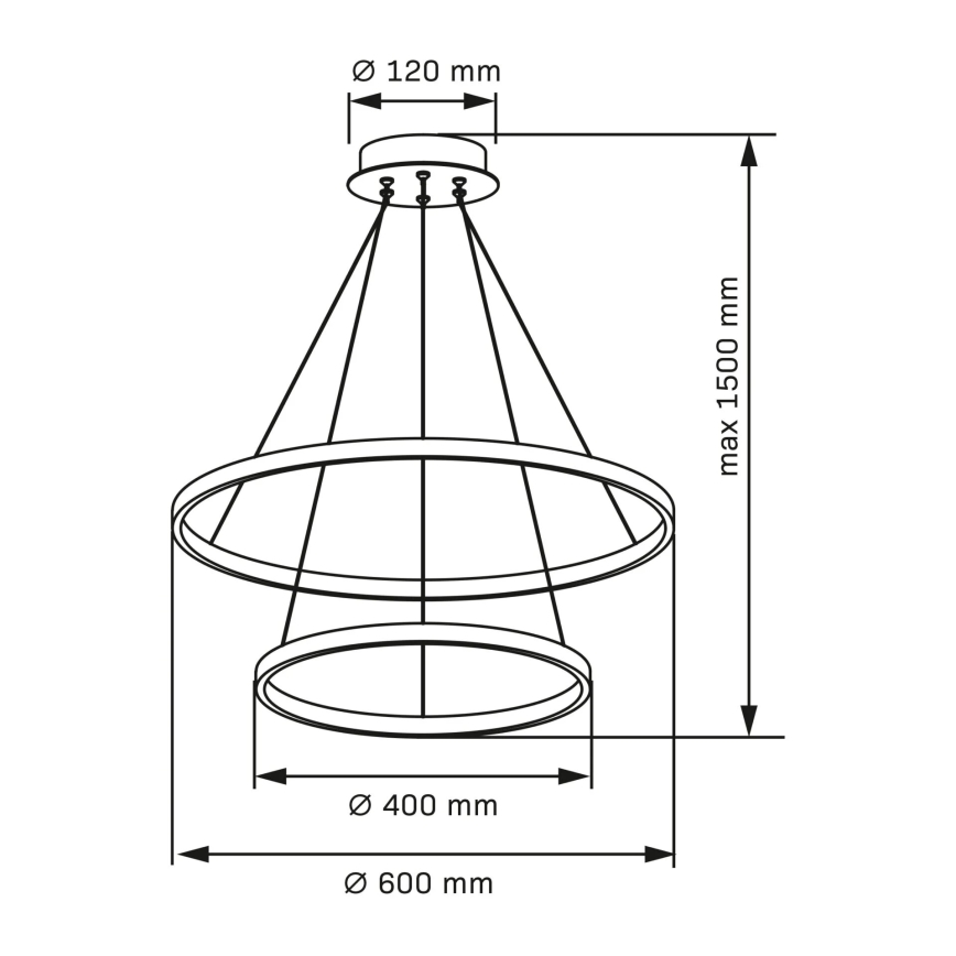 LED Hanglamp aan een koord LEA LED/35W/230V 4000K diameter 60 cm goud