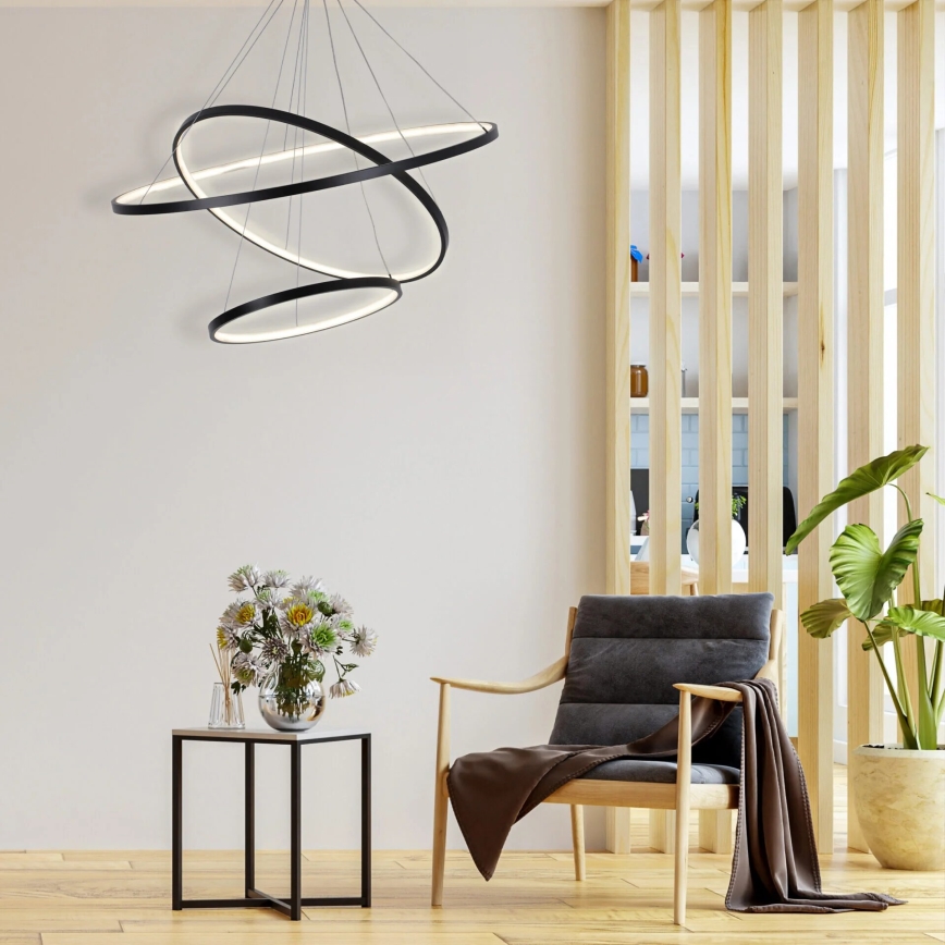 LED Hanglamp aan een koord LEA LED/60W/230V 4000K diameter 80 cm zwart