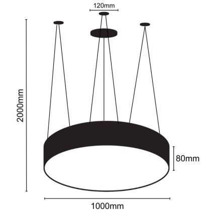 LED Hanglamp aan een koord LED/100W/230V 4000K diameter 100 cm