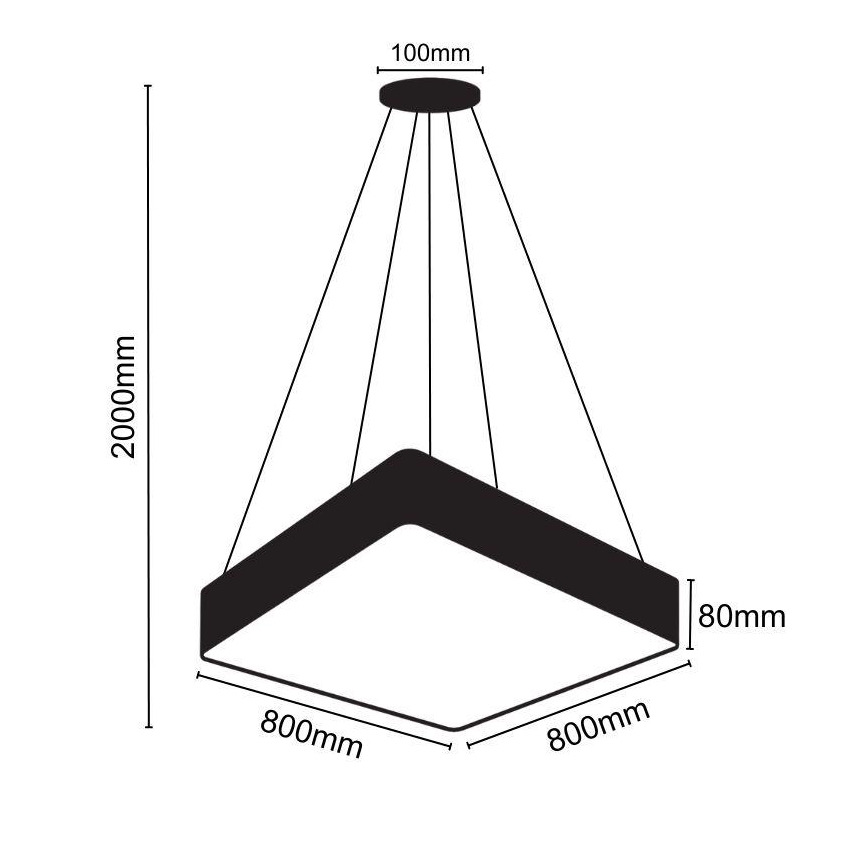 LED Hanglamp aan een koord LED/110W/230V 4000K 80x80 cm
