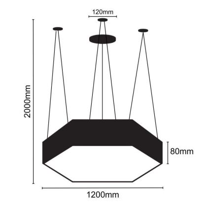 LED Hanglamp aan een koord LED/120W/230V 4000K diameter 120 cm