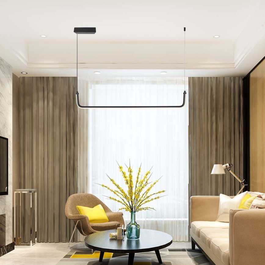 LED Hanglamp aan een koord LED/12W/230V 4000K 90 cm zwart