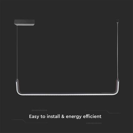 LED Hanglamp aan een koord LED/12W/230V 4000K 90 cm zwart